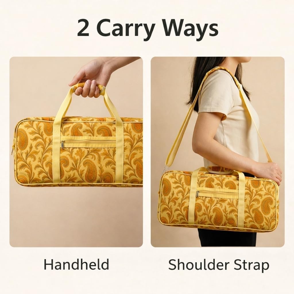 Mahjong Bag Set for Tiles & Racks – 3-Piece Carrying Case, Zipper & Drawstring,