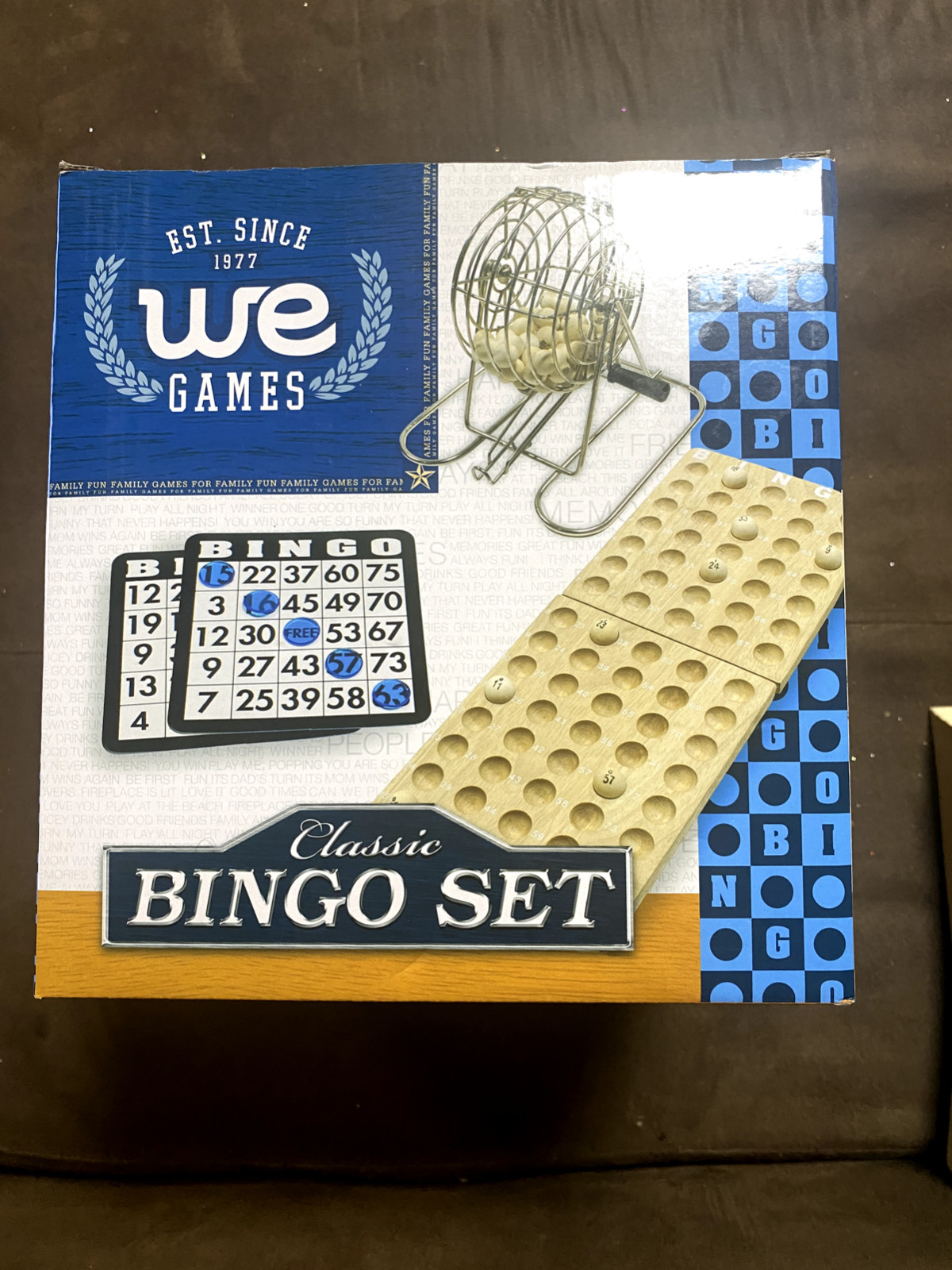 WE Games Retro Bingo Game Set with Metal Rotary Cage, Deluxe Wooden Master