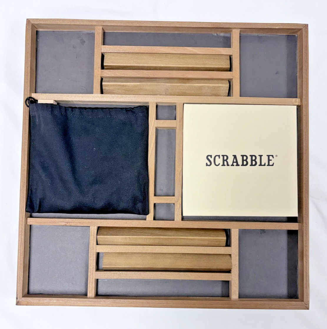 2019 WS GAME COMPANY DELUXE ED. SCRABBLE ROTATING WOOD COLLECTOR GAME SET EUC