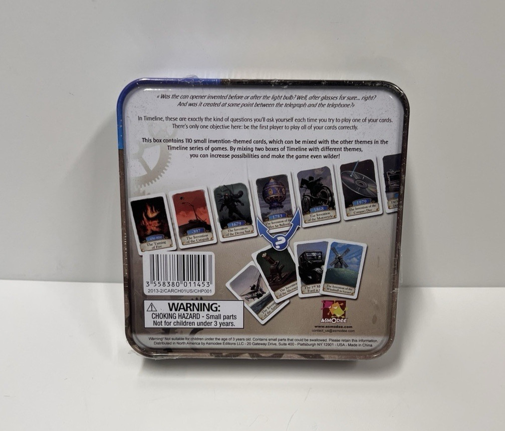 NEW – Timeline Inventions Card Game Tin Edition Educational Asmodee Sealed