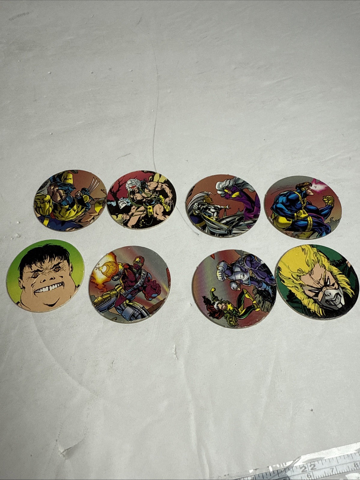 POGS Lot of 8 – 1994 X-MEN Series Vintage Collectible Pogs