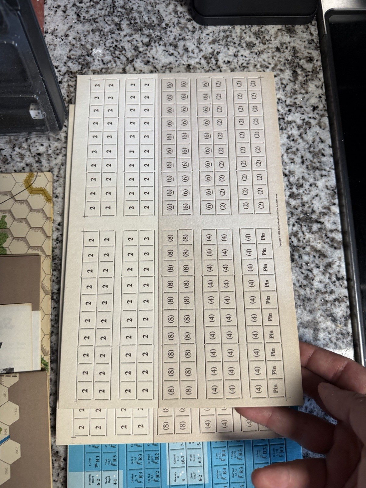 SPI 1976 Tray – TERRIBLE SWIFT SWORD – Three Days of Gettysburg Game UNPUNCHED