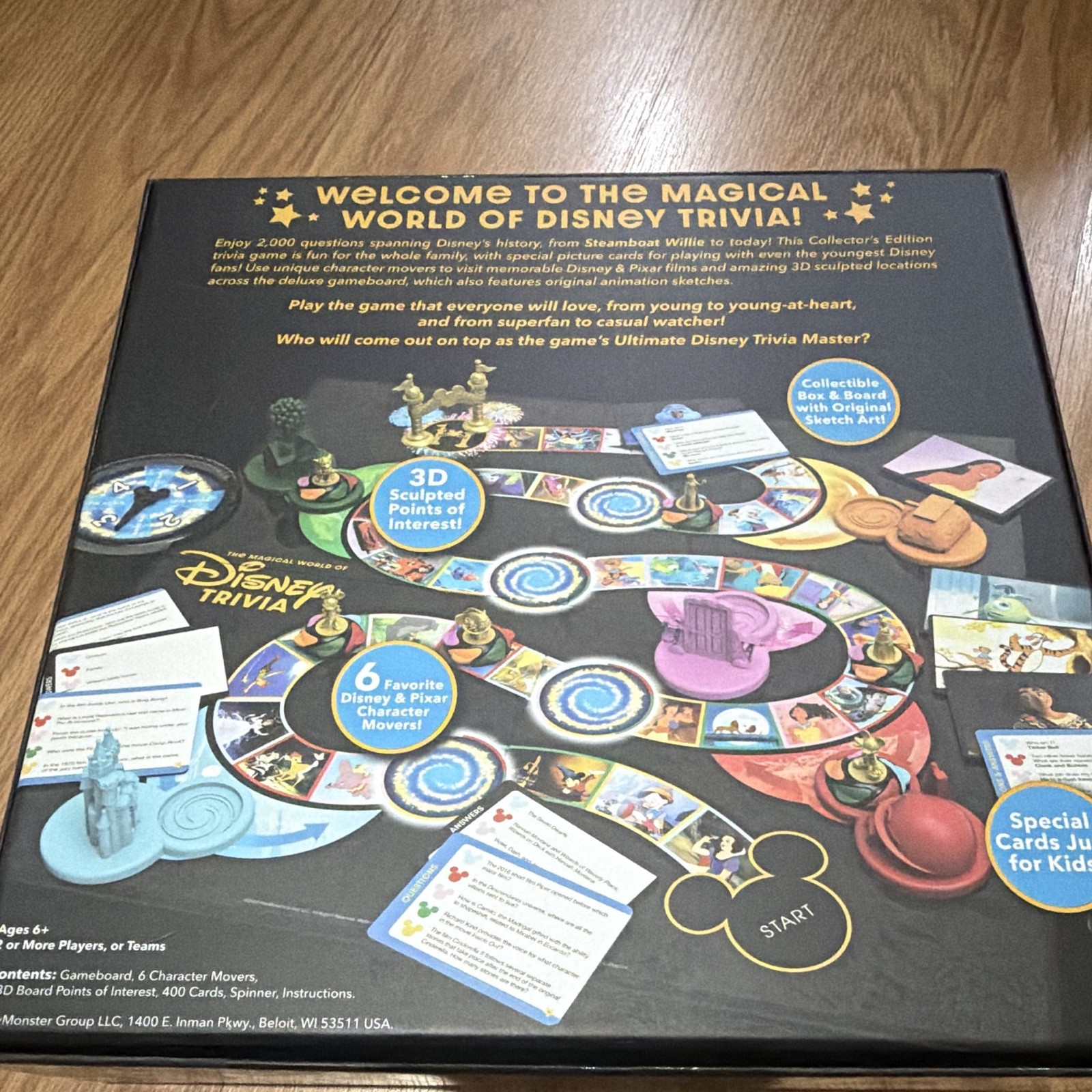 Disney The Magical World of Disney Trivia Board Game Tin, 2+ Players, 6+