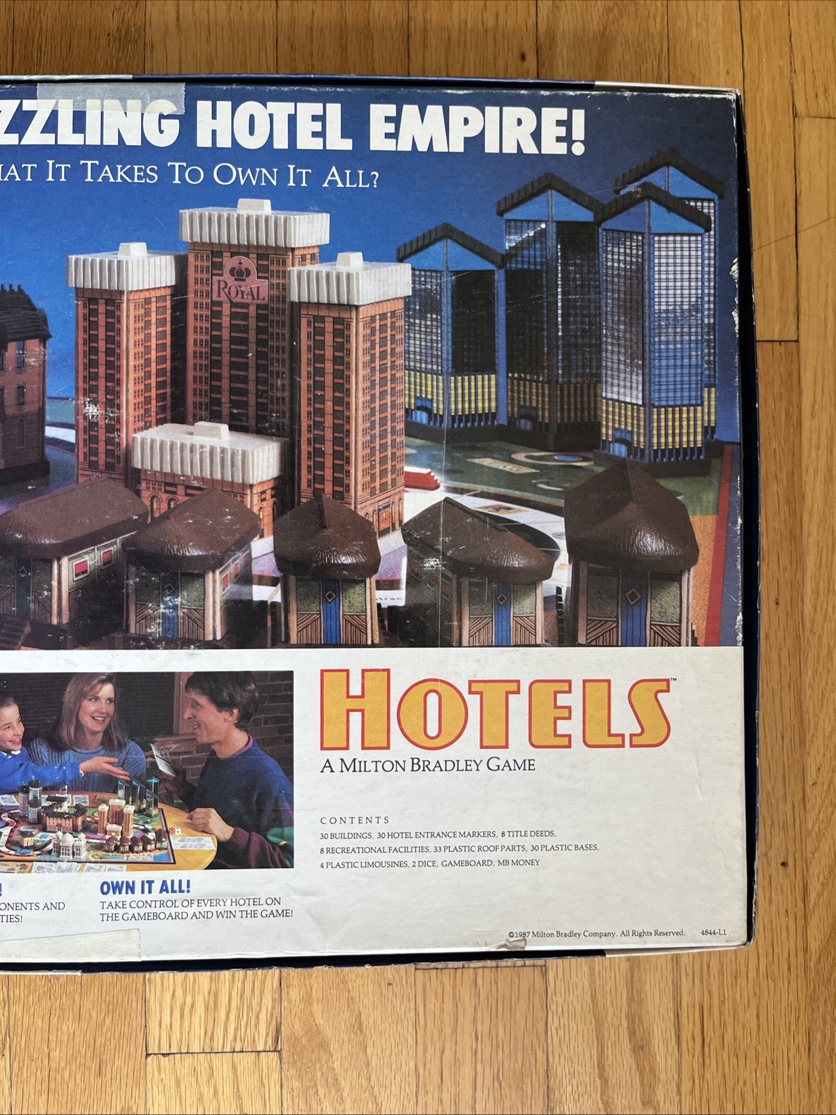 Vintage 1987 Hotels Board Game Milton Bradley MB Real Estate – 100% Complete