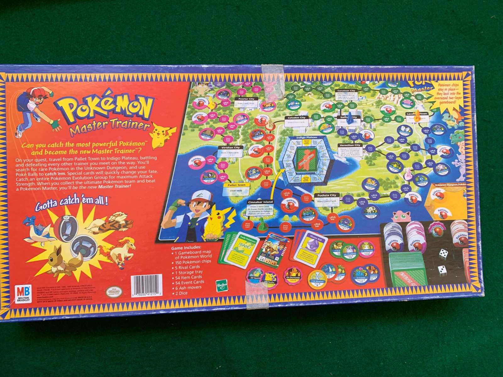 1999 POKEMON MASTER TRAINER board game. Only Missing 1 pink chip. (Tentacool)