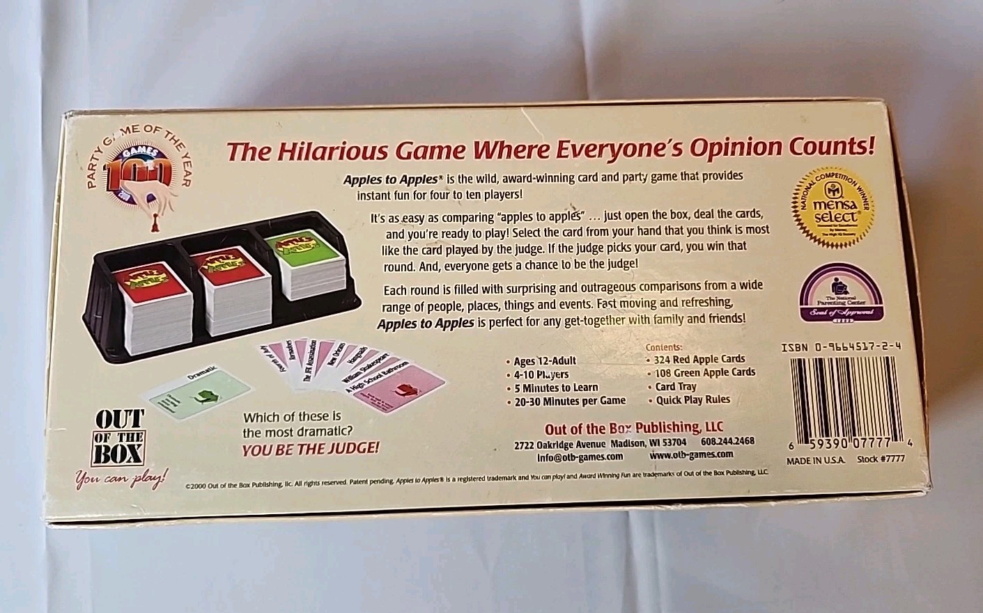 Vintage Apples to Apples Game 2001 Award Winner Party Game +12 Yrs Fun Complete