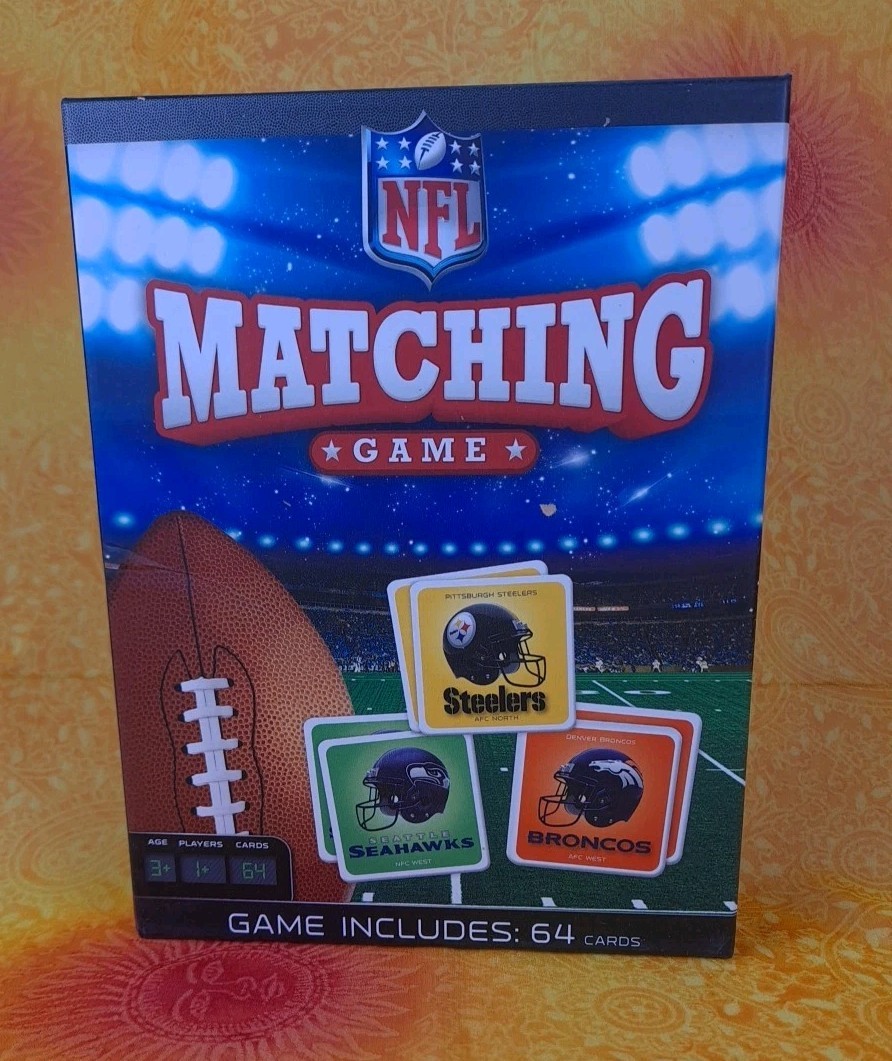 NFL Matching Game – All 32 Teams – 64 Card Memory Game – New Ages 3+
