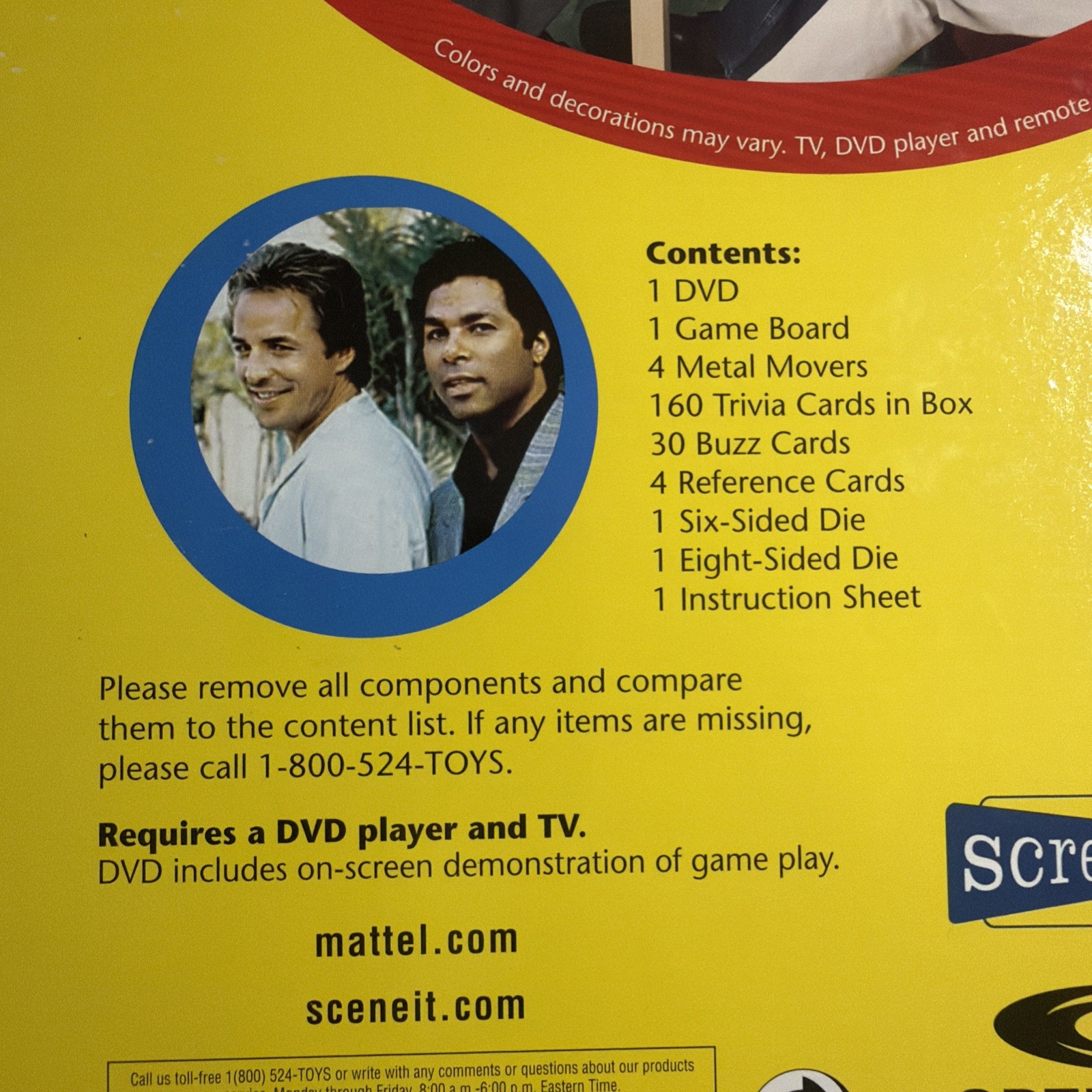 TV Edition Scene It? DVD Trivia Board Game 2005 Family Friends Mattel