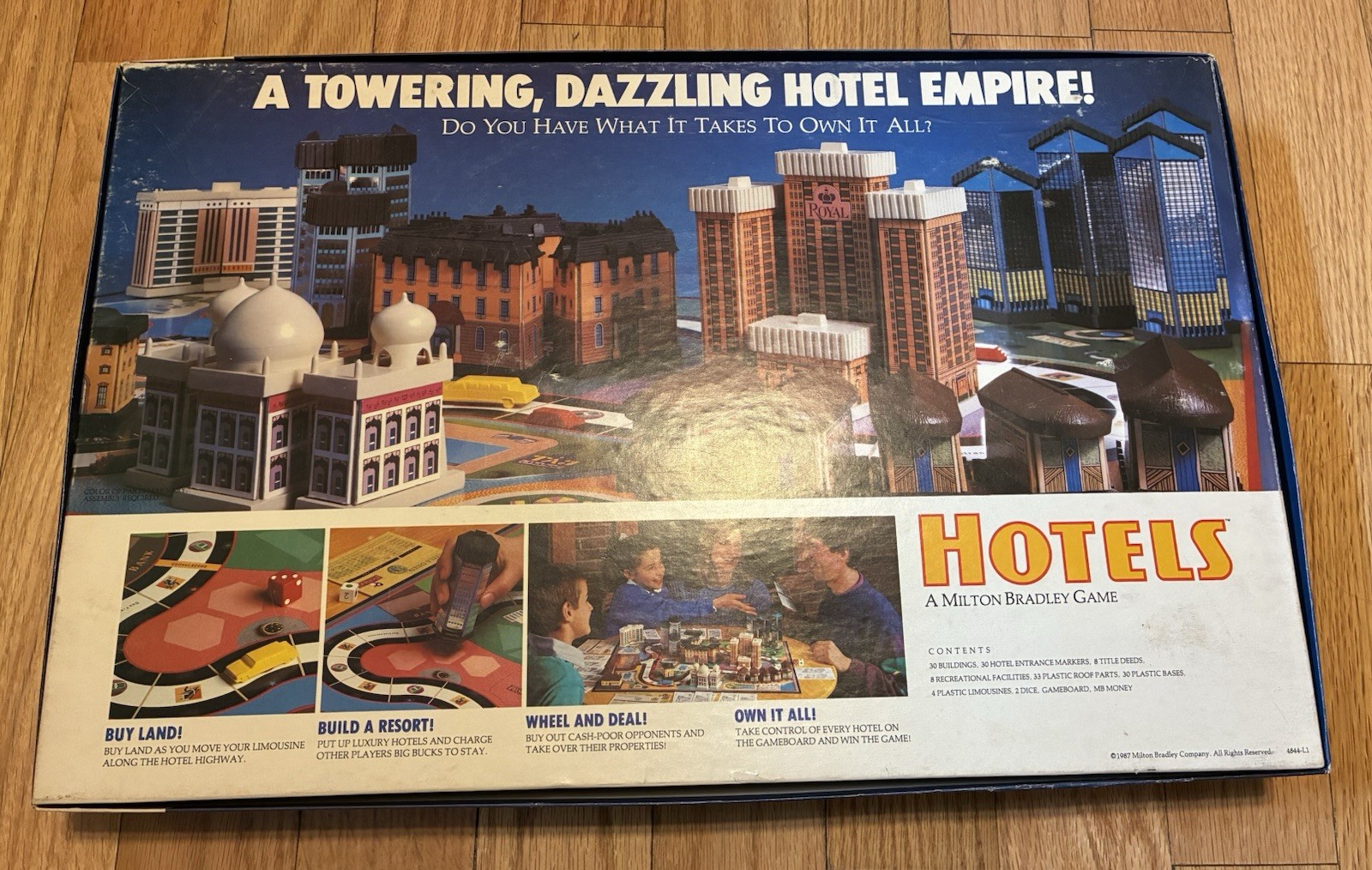 Hotels Board Game By Milton Bradley 1987 Good Pre-owned. 100% Complete