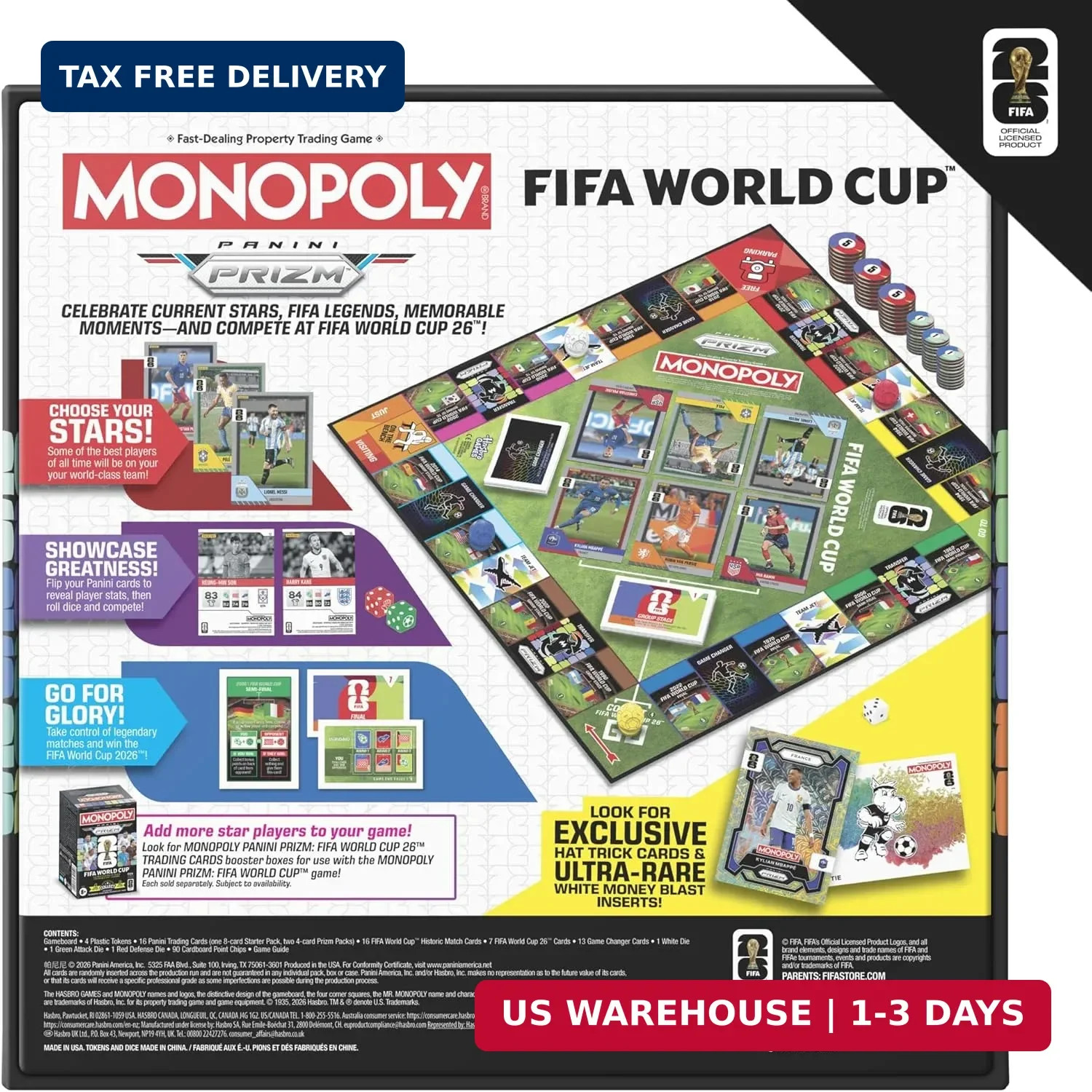 FIFA World Cup 2026 Board Game Panini Prizm Trading Cards Ages 8+
