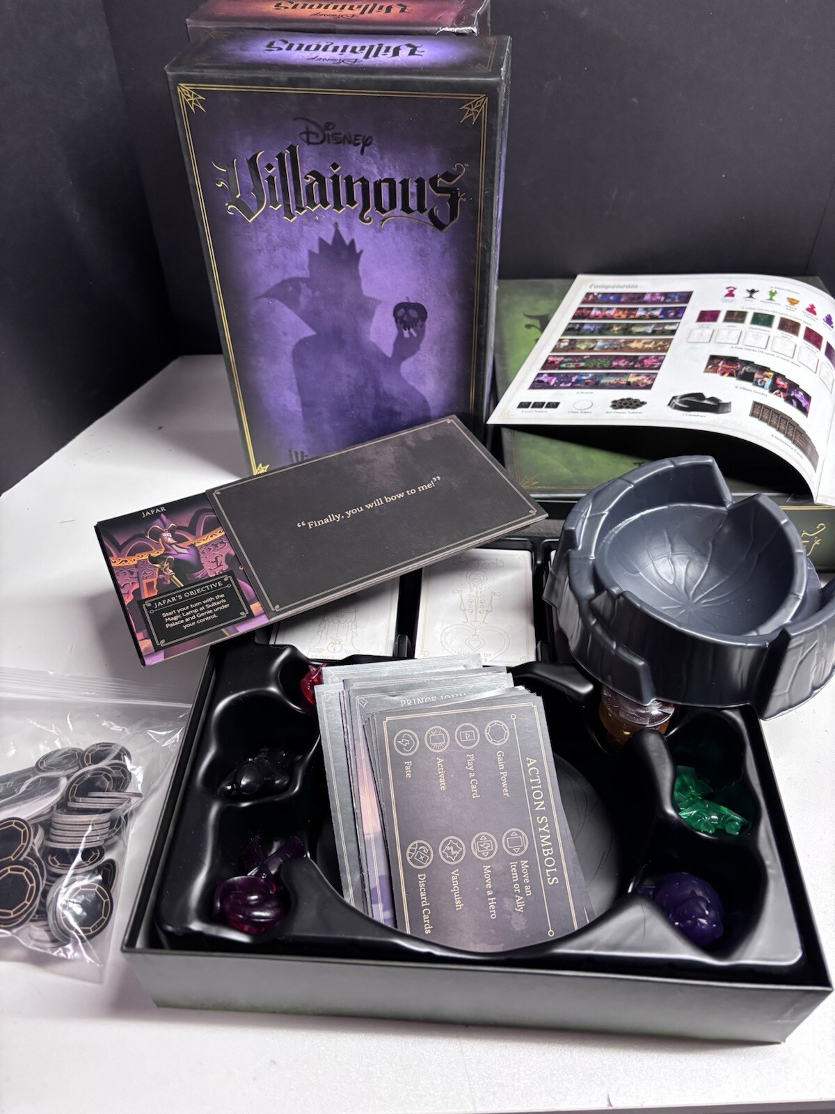 Disney VILLAINOUS Board Game w/2 Expansions (Wicked to the Core, Evil Prepared)