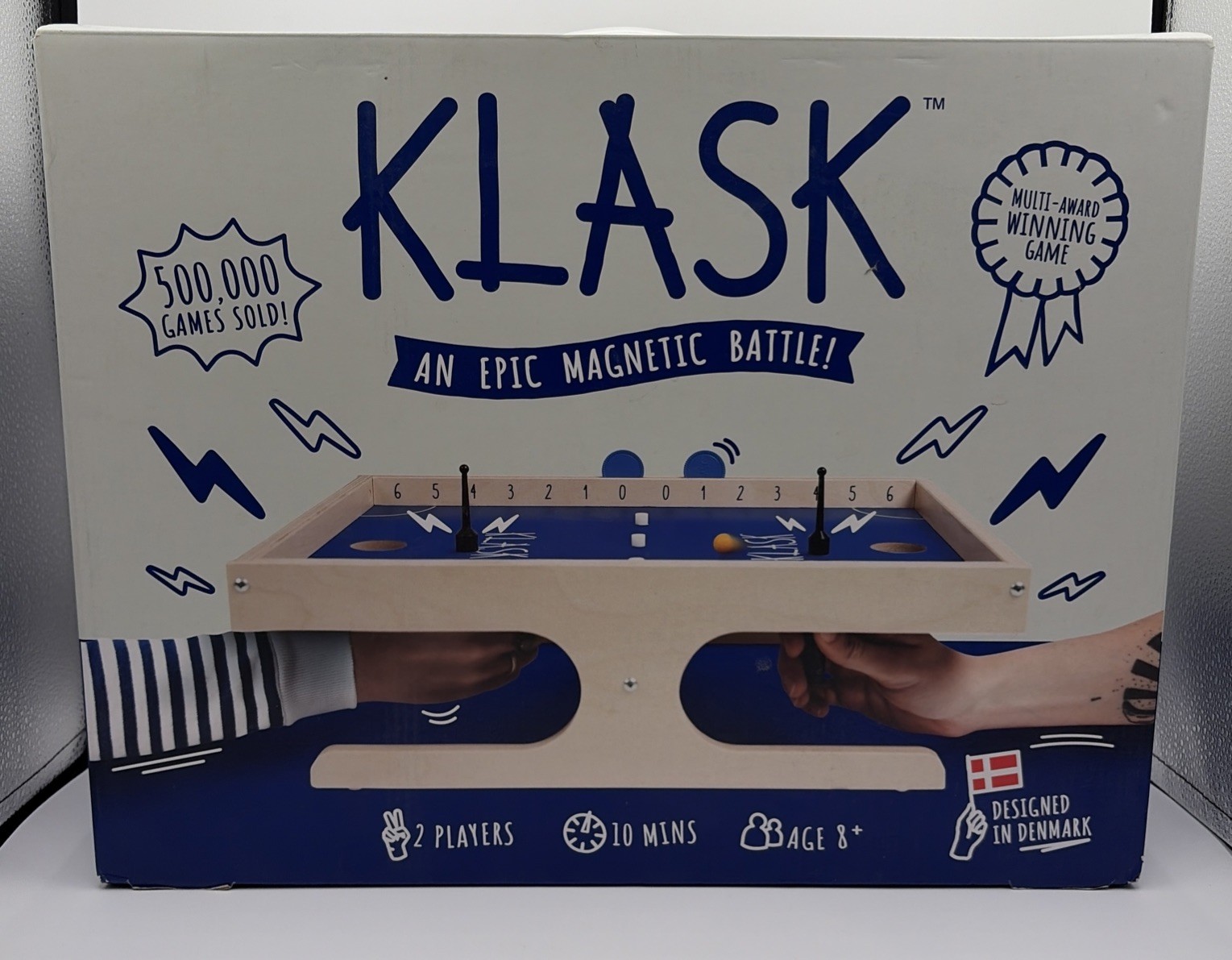 Klask Tabletop Board Game. An Epic Magnetic Battle.