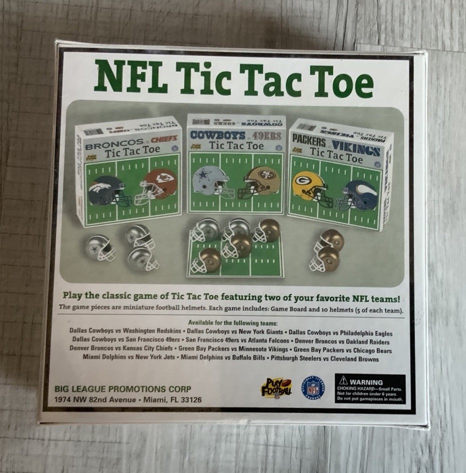 Vintage Dolphins Vs. Jets NFL Tic Tac Toe Game w Mini Helmets