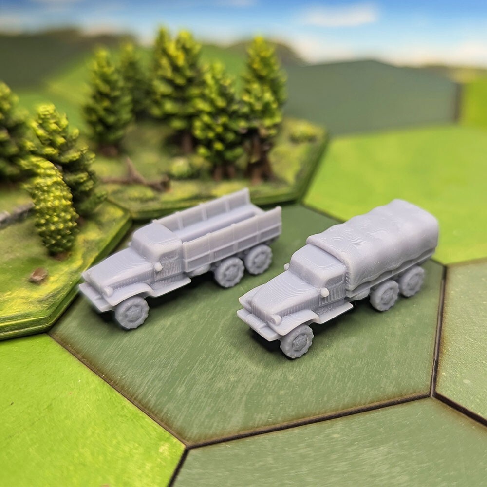 WW2 American GMC CCKW “Jimmy” Supply Truck Models 4pcs | G-508, 15mm, 20mm, 1/72