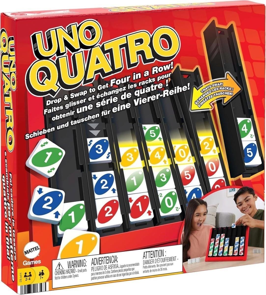Mattel Games Uno Quatro Bricks Sort by Colors or Numbers Game 7+