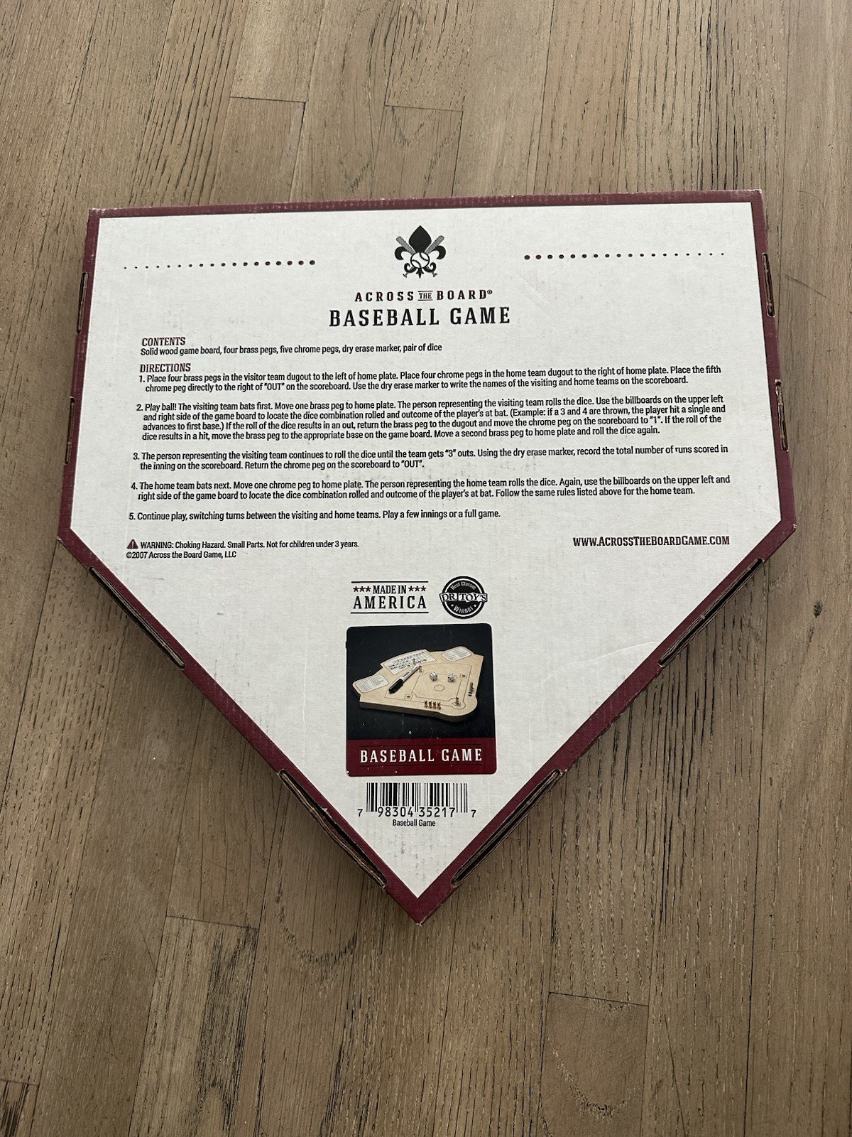 Across The Board Baseball Game Handcrafted Wood Made in USA Dr Toys Award Winner