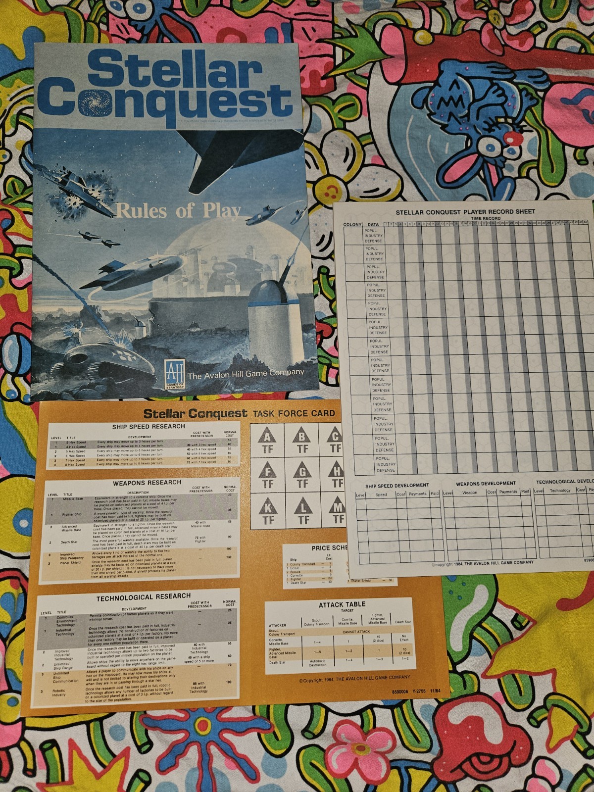STELLAR CONQUEST Avalon Hill 1984 Board Game 100% Complete unpunched