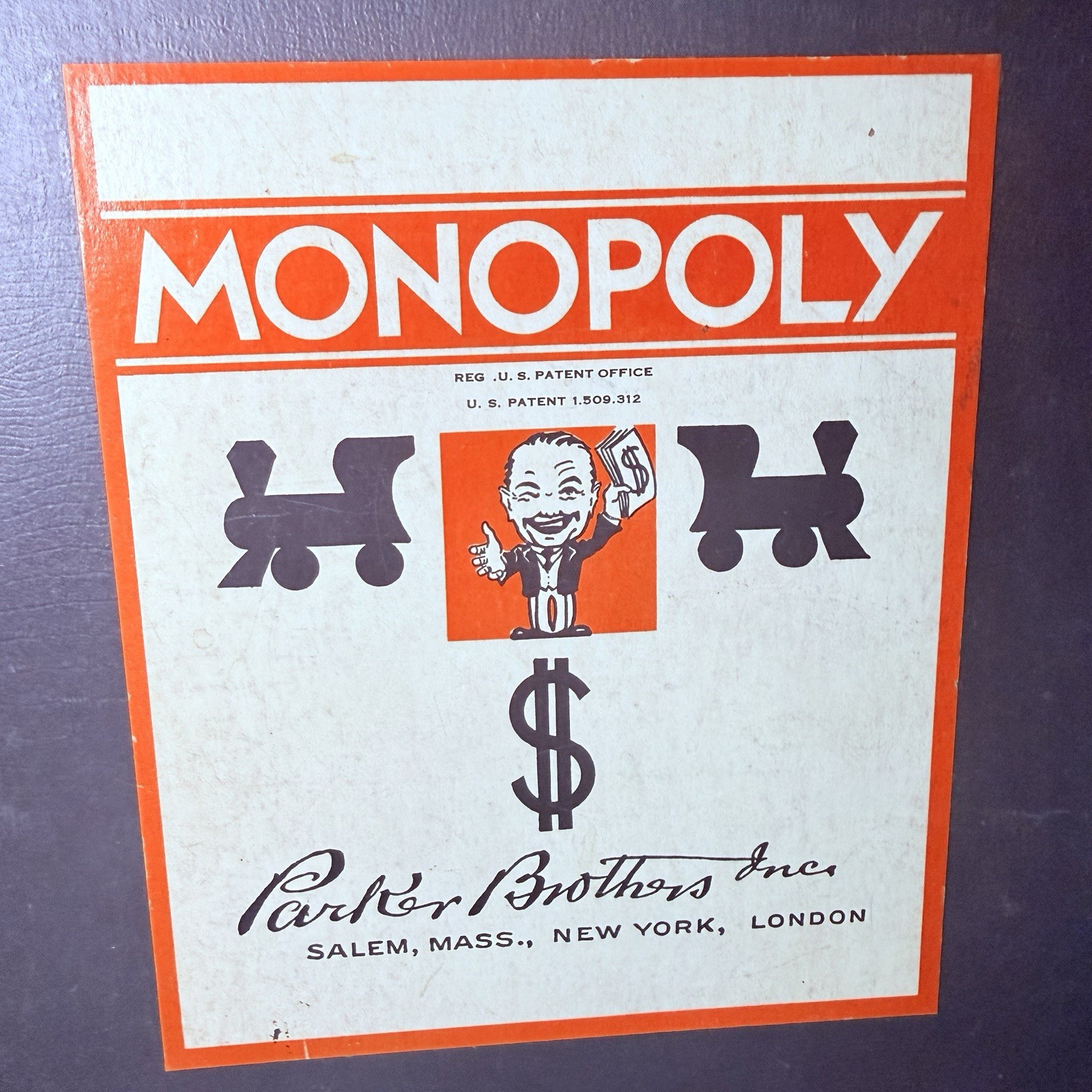 VINTAGE MONOPOLY BOARD 1935 – 1933 CHAS. B. DARROW- BOARD ONLY