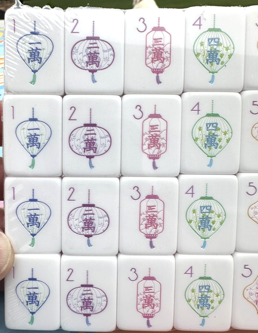 LUMINAIRE PURPLE 4 Layer Acrylic Mahjong Tiles American Set 160 Tiles US SELLER!
