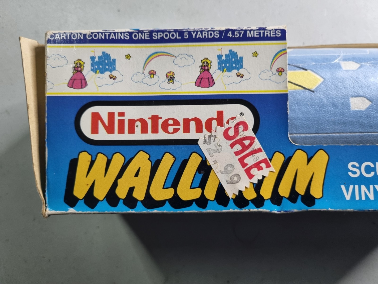 Vintage 1989 Nintendo Wall Trim Border Mario 5yd Roll Princess Peach Wallpaper