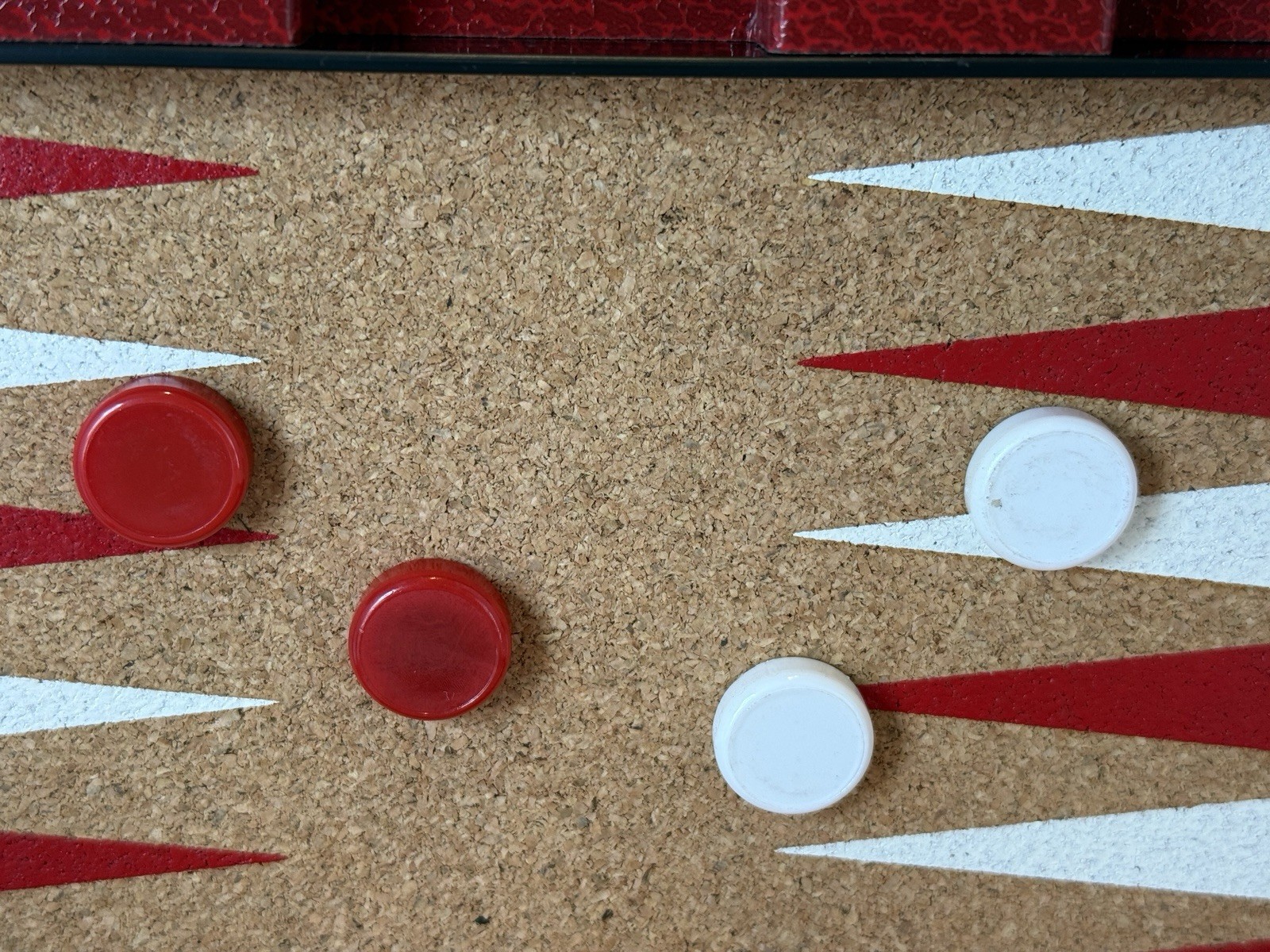 Design Philipp Sweden Backgammon Set Red Case Cork Board JC Penney Magnetic VTG