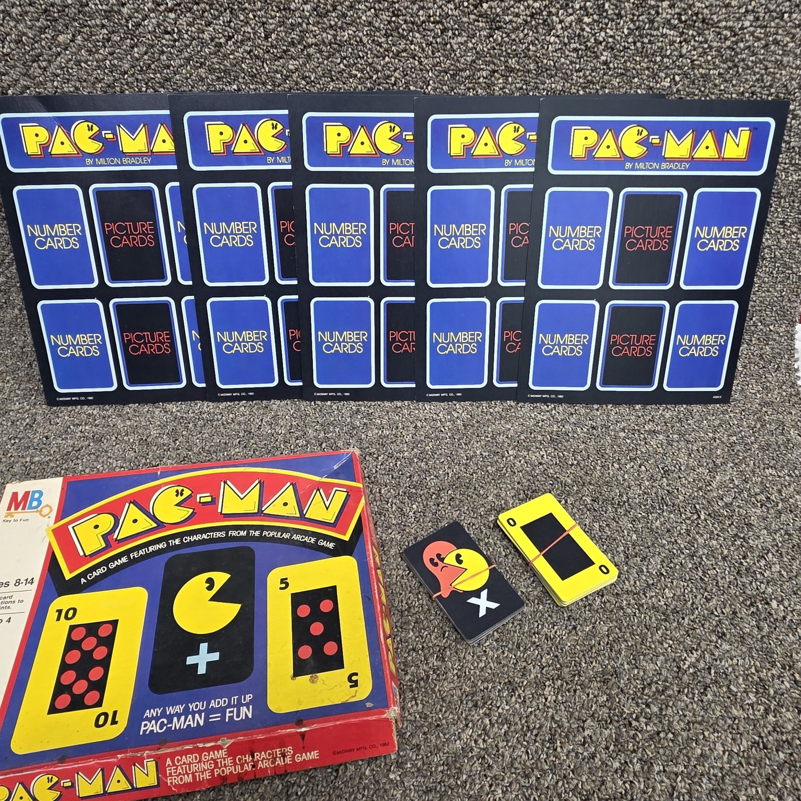 Vintage 1982 Pac-Man Card & Board Game Milton Bradley Complete Arcade Classic