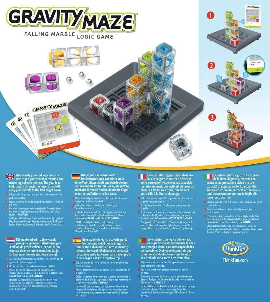 ThinkFun Gravity Maze Falling Marble Challenge Logic Brain Game and STEM Toys fo
