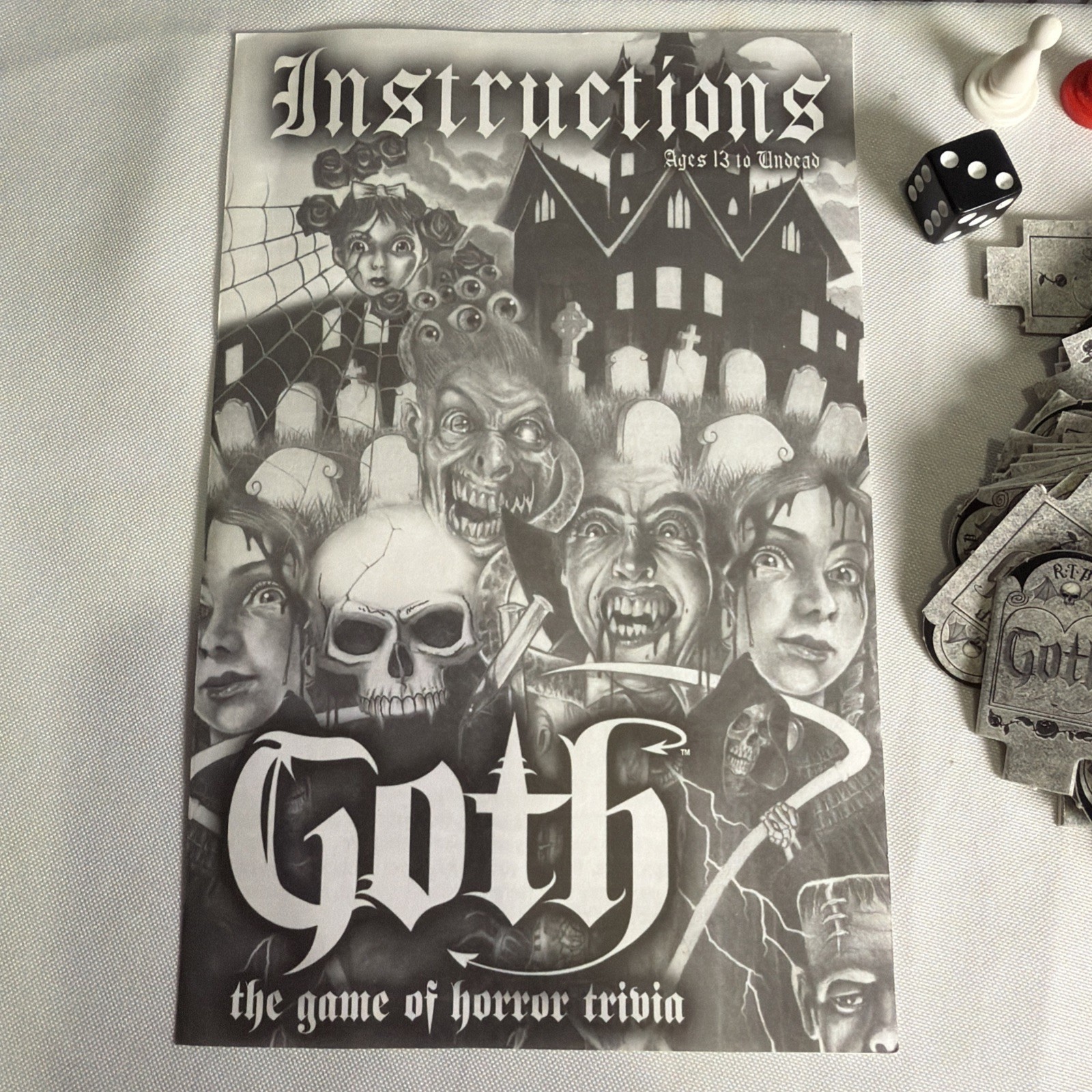 Goth The Game Of Horror Trivia Board Game EUC Complete!