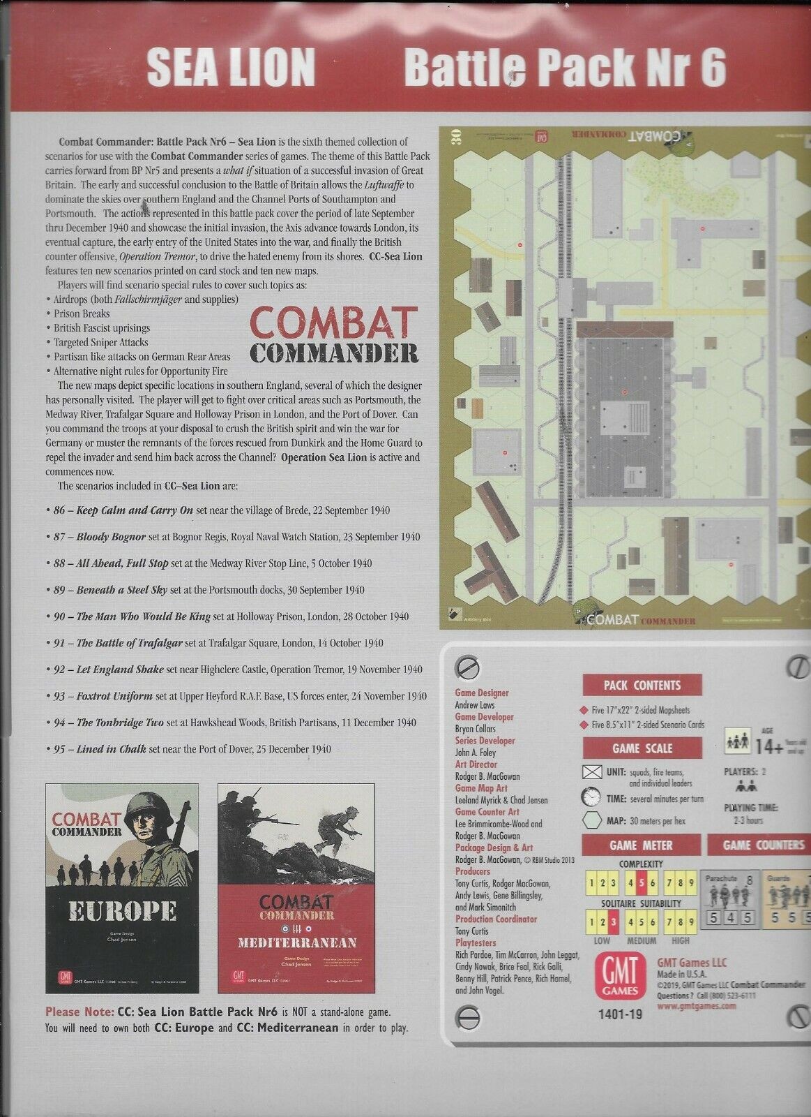 GMT Games: Combat Commander: BP #6 – Sea Lion 2nd Printing NIZ Fast Shipping