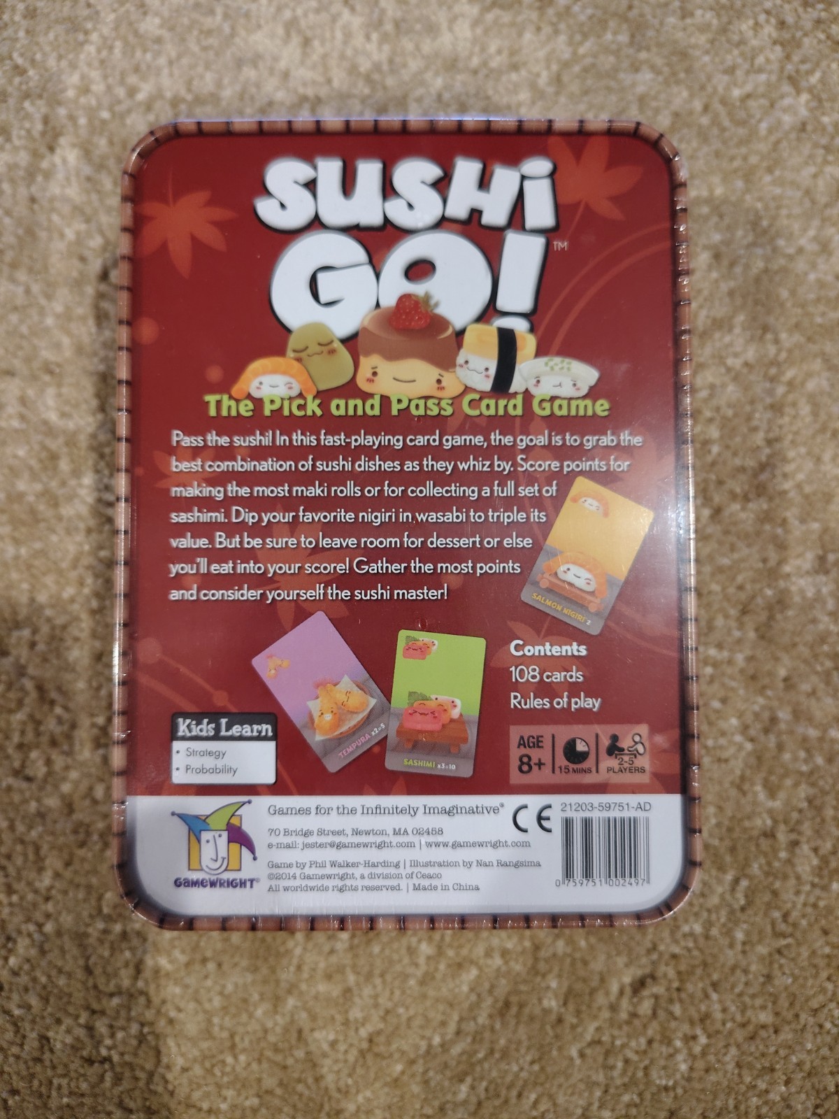 Gamewright SUSHI GO PARTY! The Deluxe Pick & Pass Strategy Card Game SEALED/N