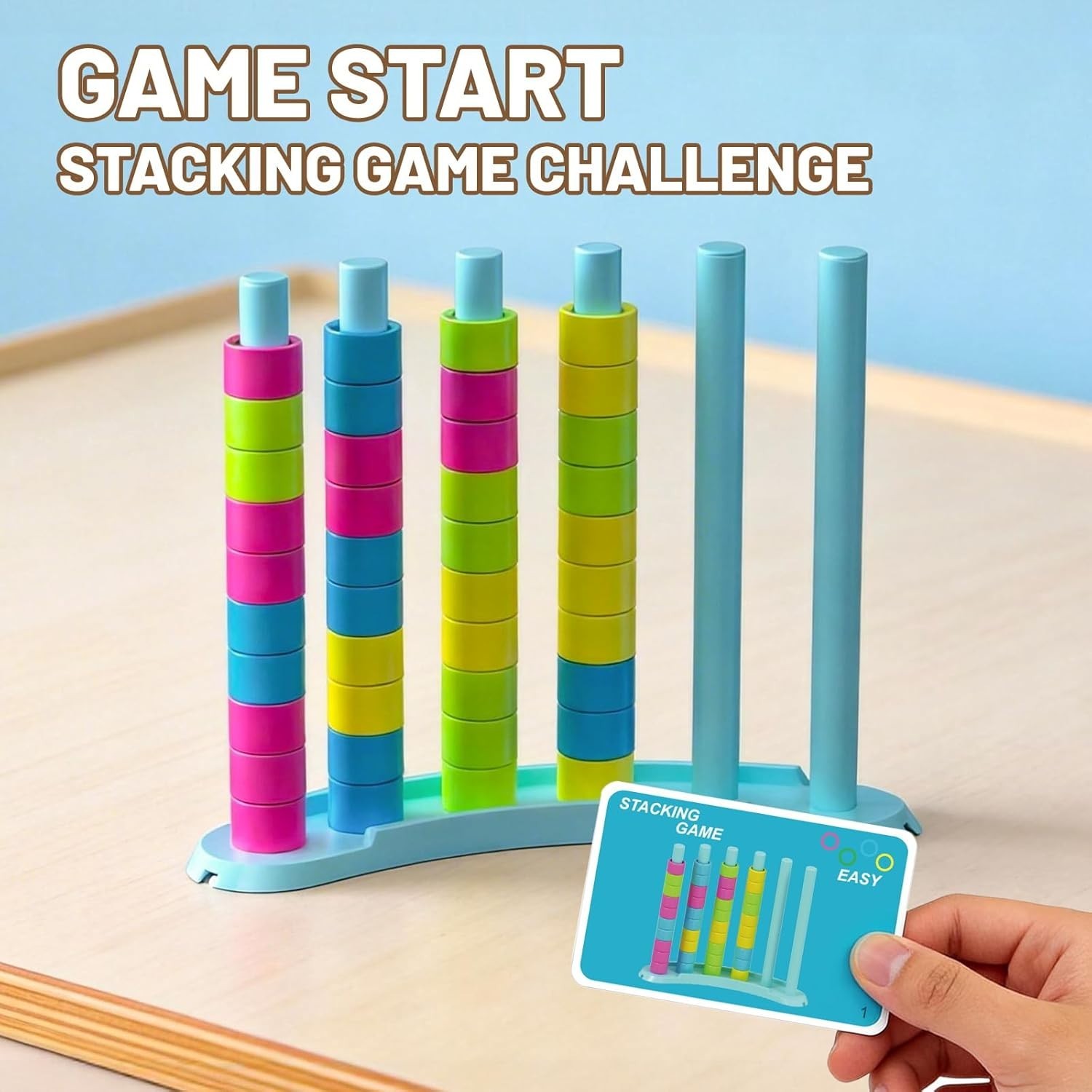 Color Matching Challenge Game – Fast-Paced Ring Stacking Puzzle for 1-2 Players