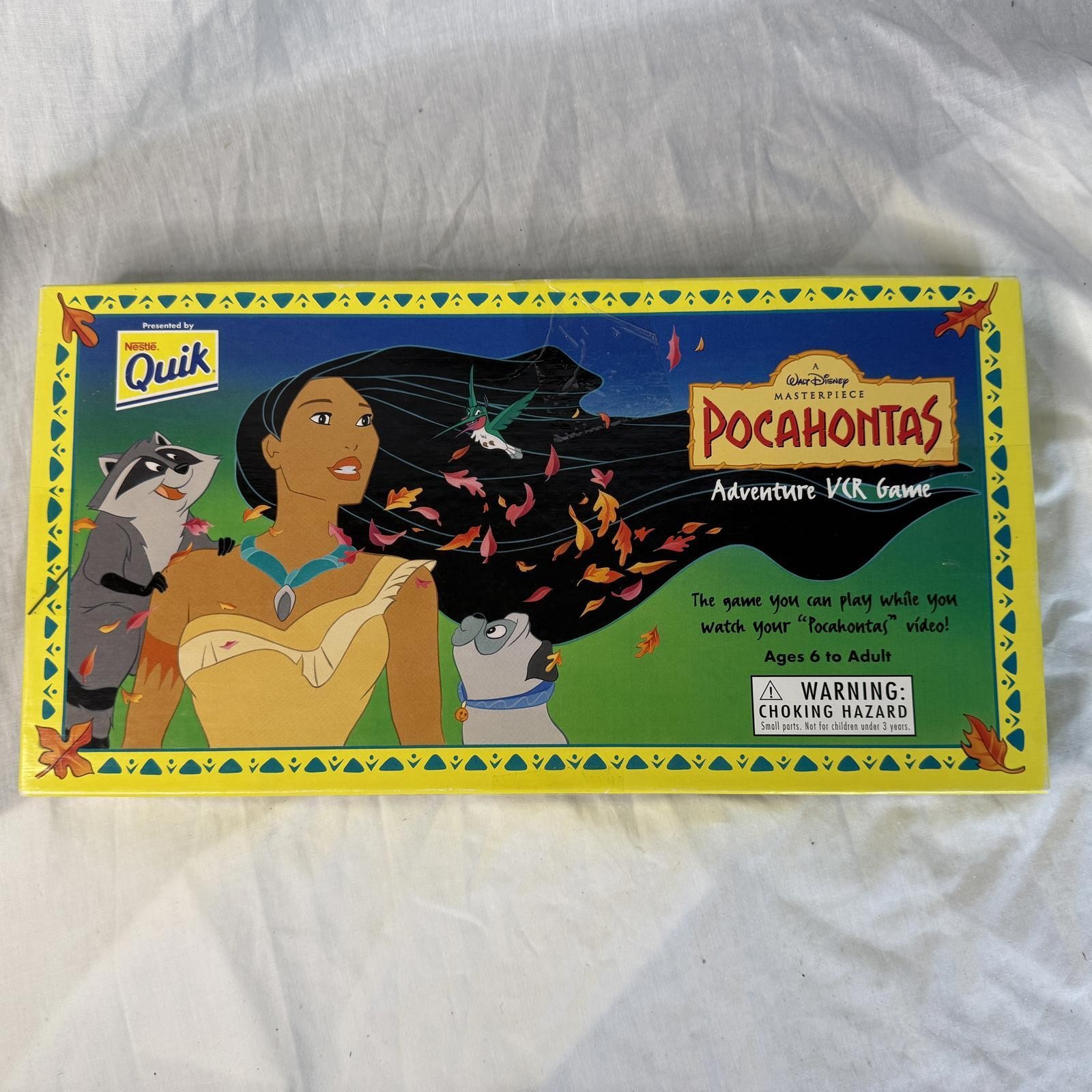 1996 Promo Disney’s Pocahontas Adventure VCR Board Game- Nestle Quik