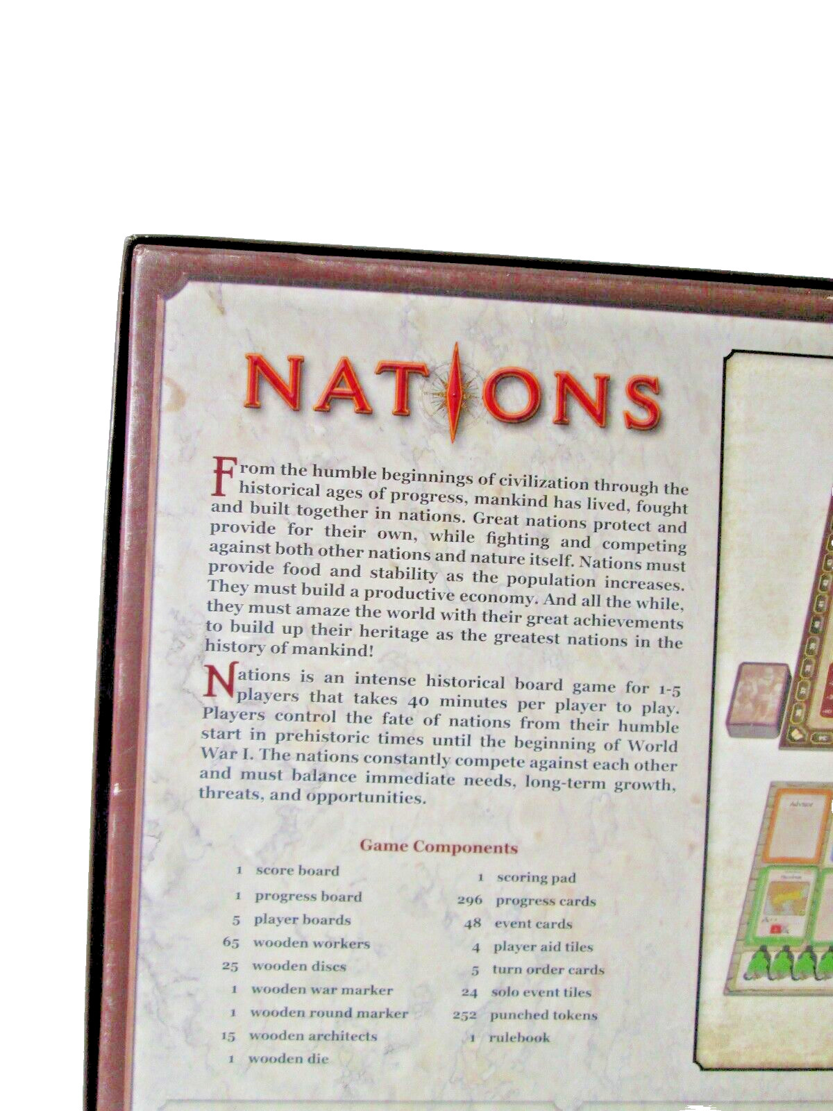 Nations (Board Game, 2013) strategy civilization Lautapelit Asmodee COMPLETE