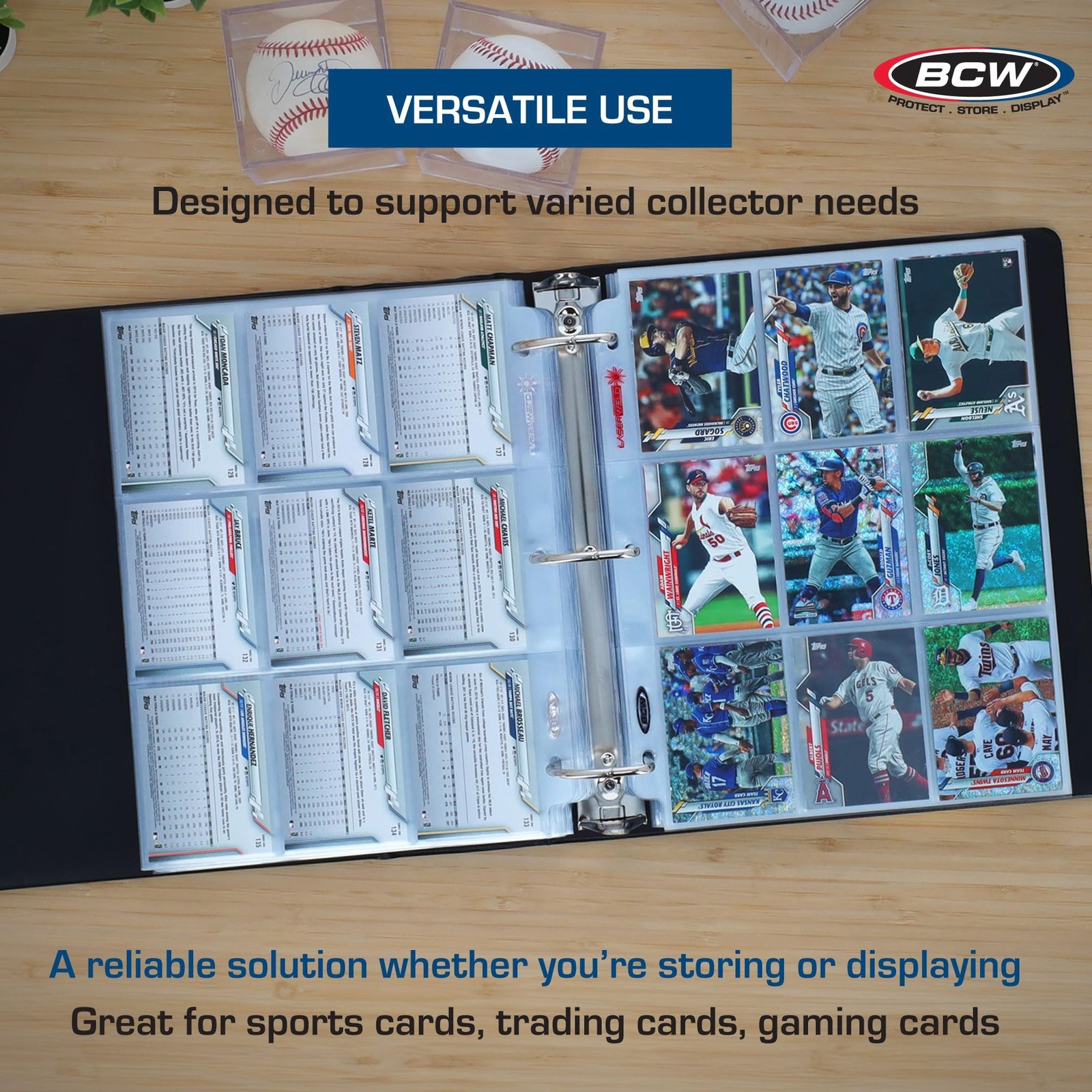 BCW 3-Inch Sports Card Album Binder | Durable Black D-Ring Card Binder Holds …