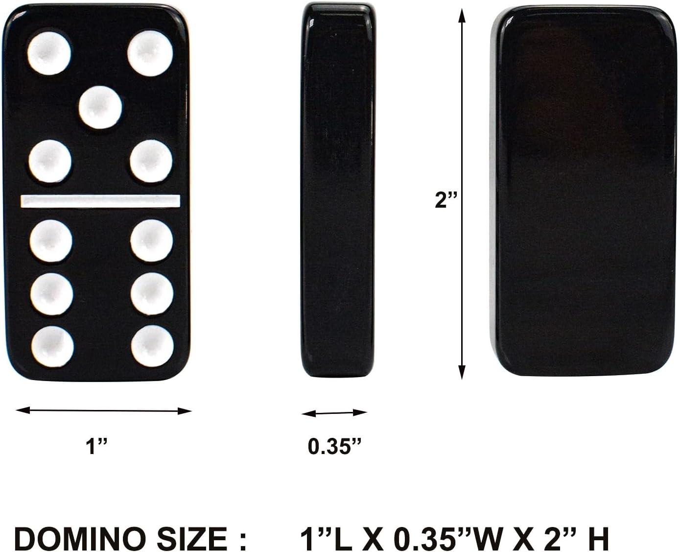 Dominos Set for Adults and Kids – Double 6 Domino – Dominoes Black