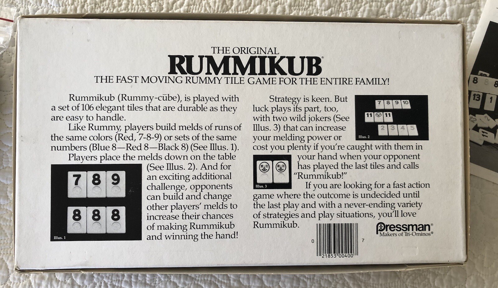 THE ORIGINAL RUMMIKUB No. 400 Game Pressman 1985 Rummy NEW UNUSED