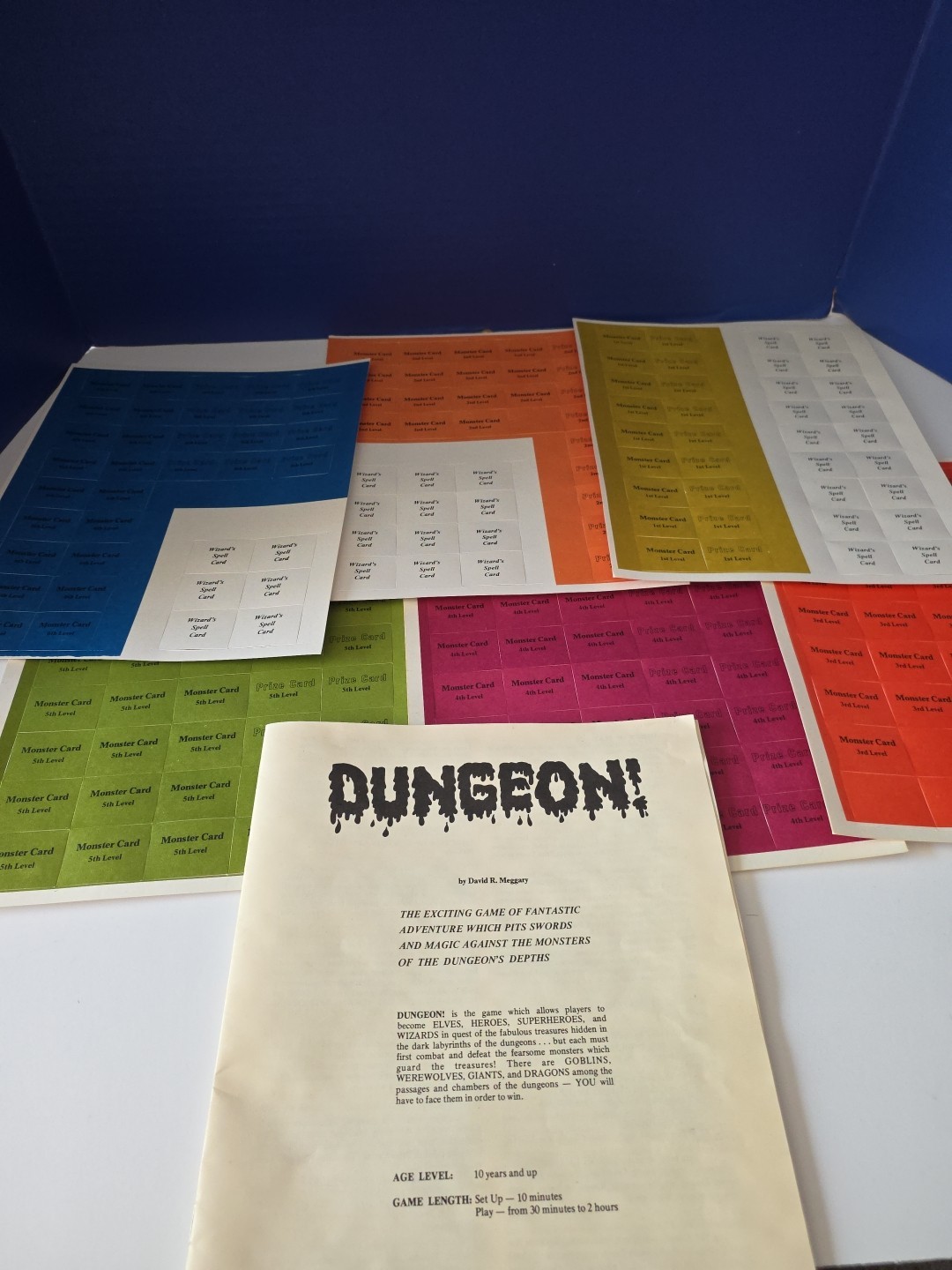 Vintage 1975 TSR Games – Dungeon Board Game – Meggary – Read Description