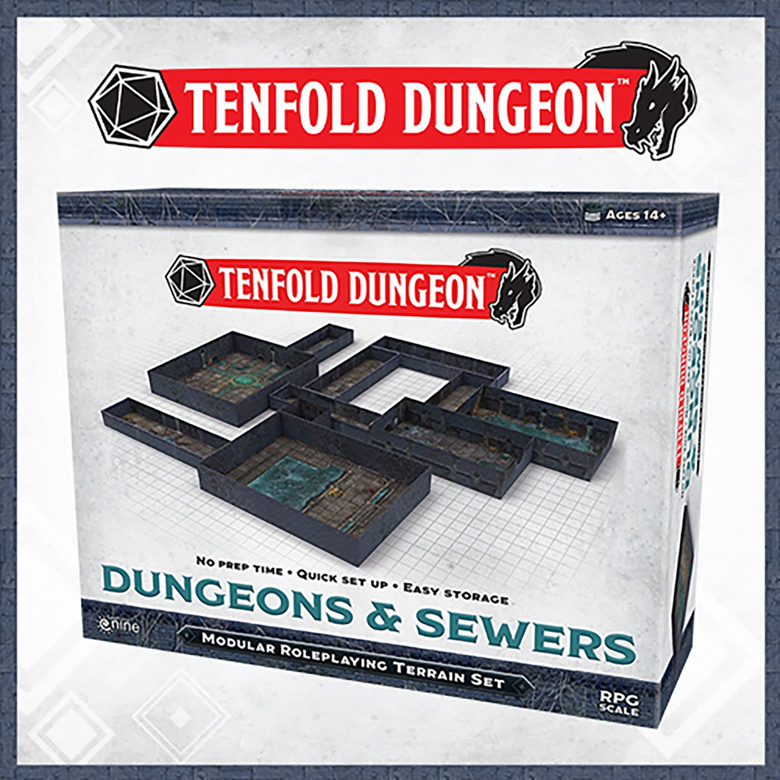 Gale Force Nine Tenfold Dungeon: Dungeons & Sewers – Modular One Size, Blue