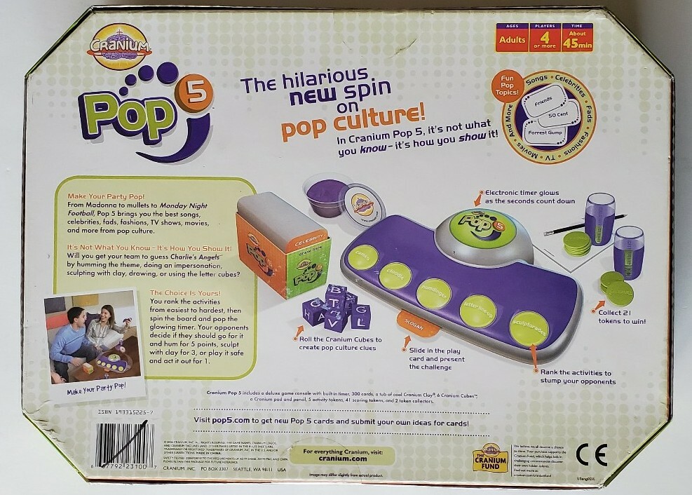 Cranium Pop 5 Adult Pop Culture Game Complete New In Box