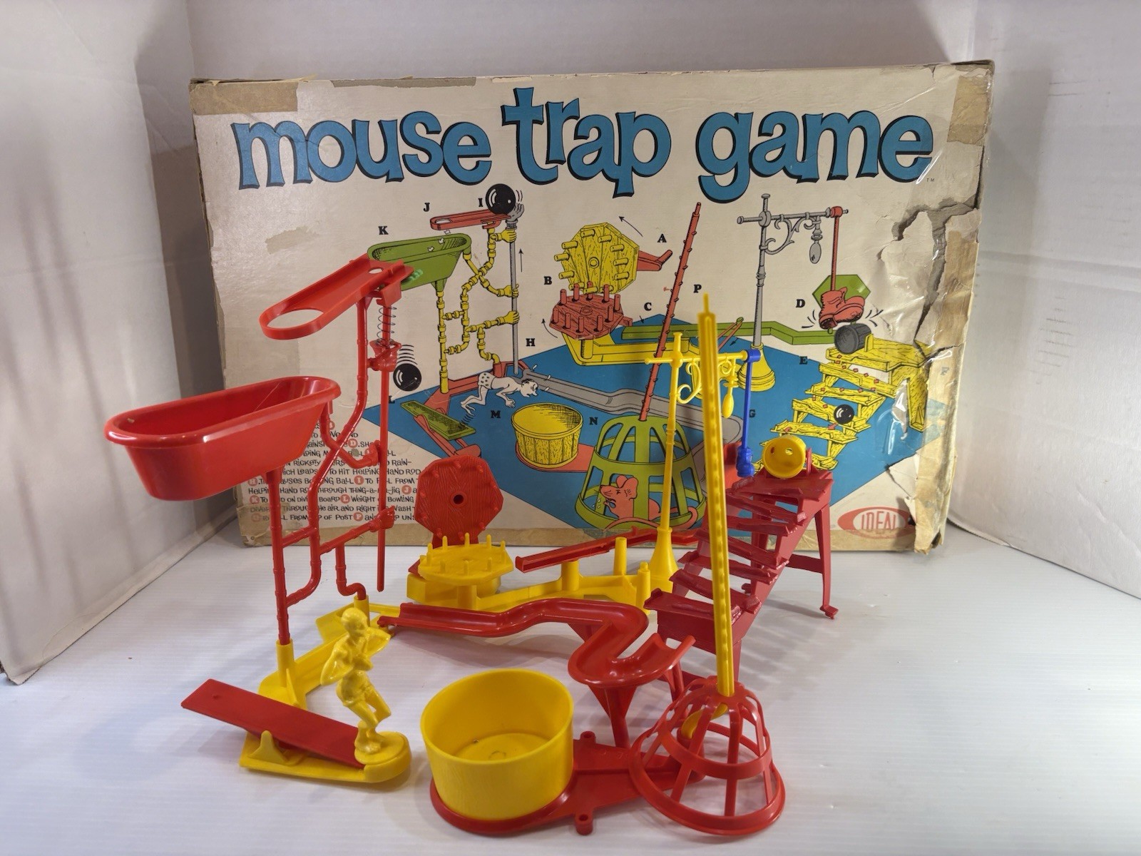 Ideal Mouse Trap Board Game 1963 Vintage Complete Set 22 x 14 x 3.5 Inch See Pic