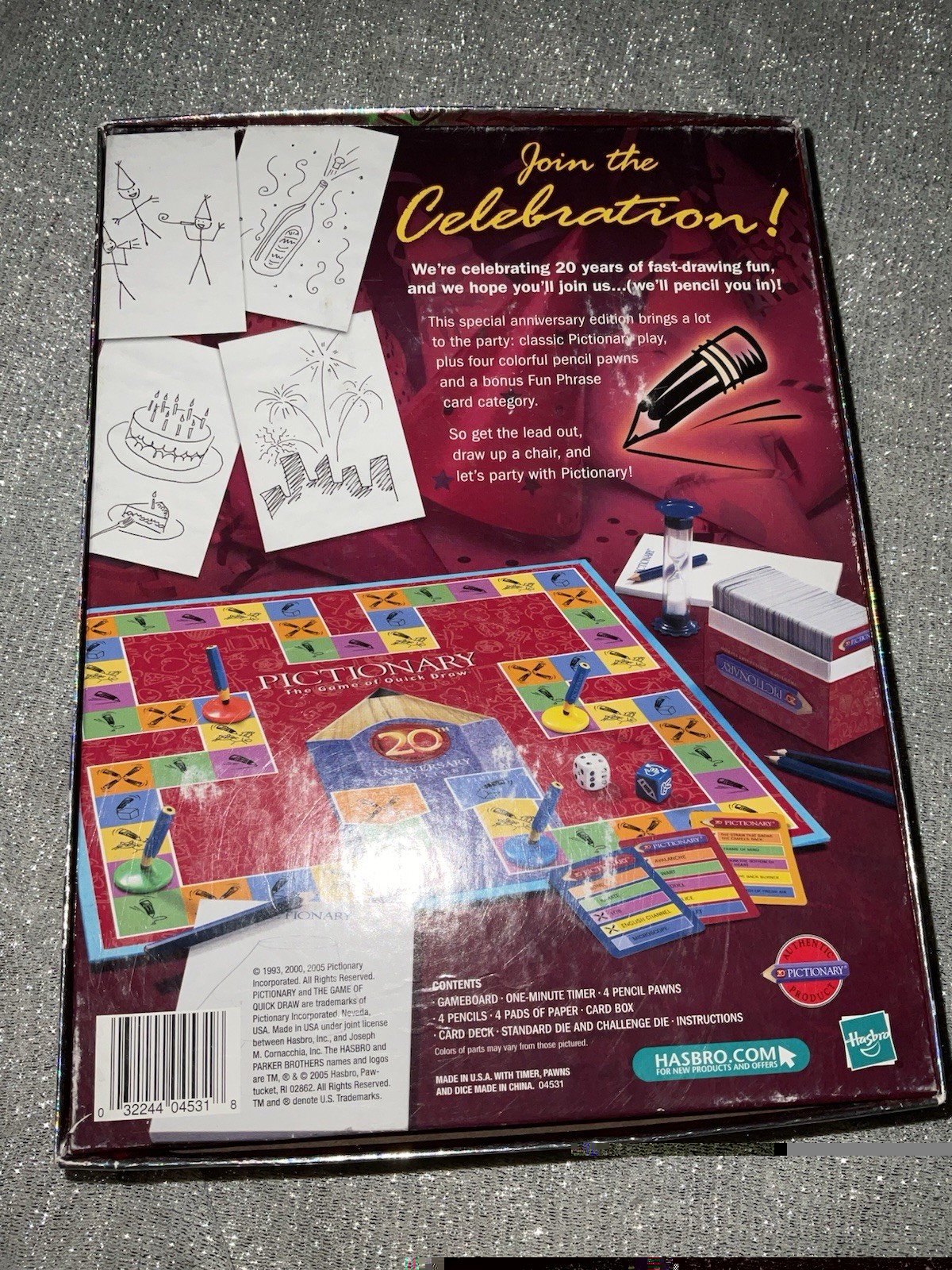 Pictionary The Game of Quick Draw 20th Anniversary Edition Parker Brother Hasbro