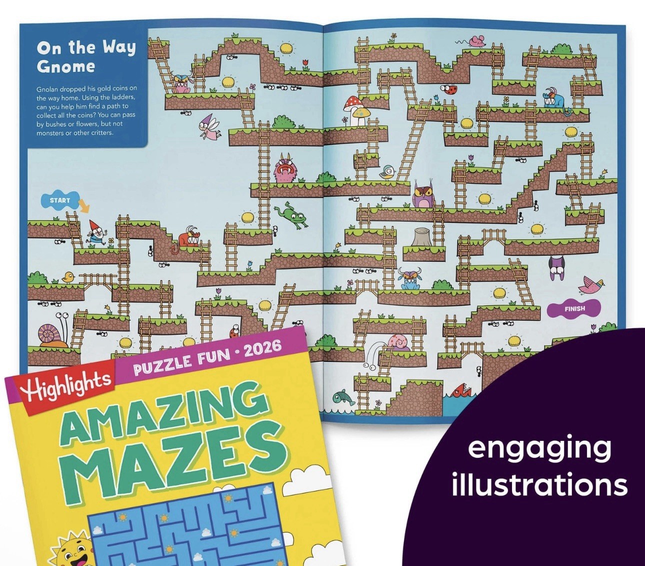 HIGHLIGHTS Kids Activity Puzzle Book Set 4 Fun Books Mazes Word Games Brain, NEW