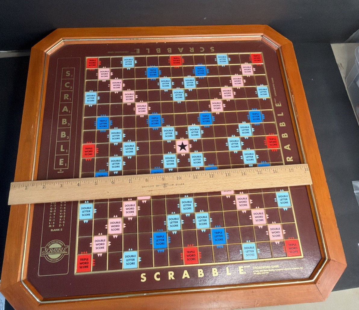 Vintage Franklin Mint Edition Scrabble 1990 Wood TURNTABLE BOARD ONLY