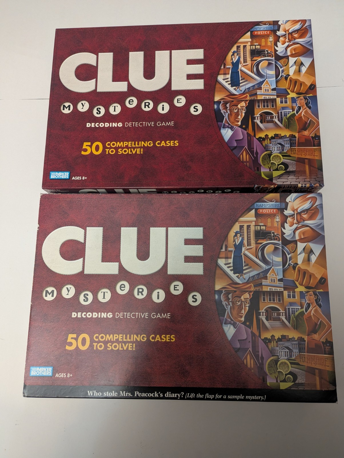 2005 Clue Mysteries Decoding Detective 50 Cases Board Game Parker Brothers