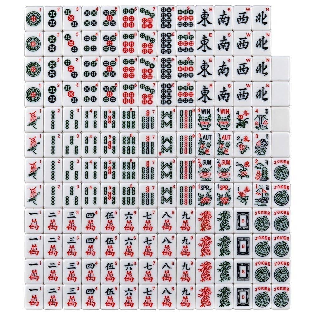 American Mah Jongg Complete Set, 166 Tiles with All in one Combo Rack with So…
