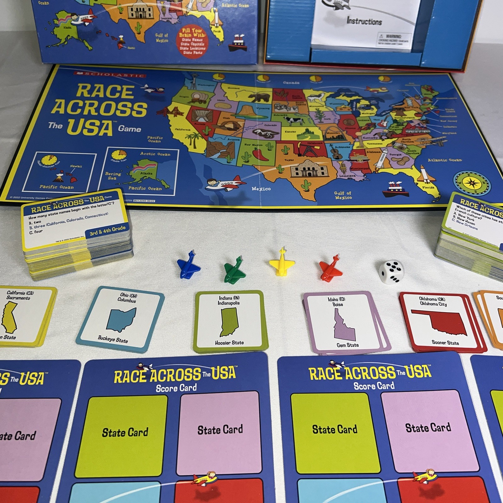 Scholastic Race Across The USA Game Ages 8 And Up