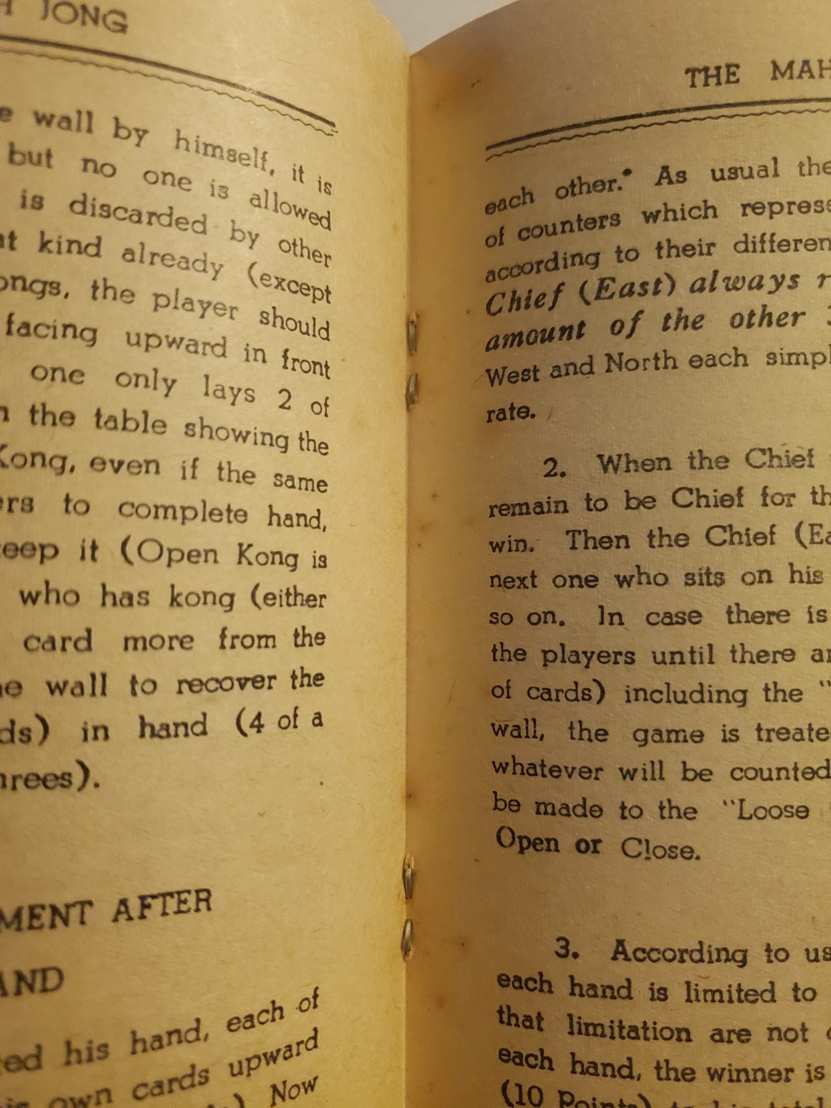 1920s Standard Rules for the Chinese Domino Game of Mahjong – Orig Green Pung Wo