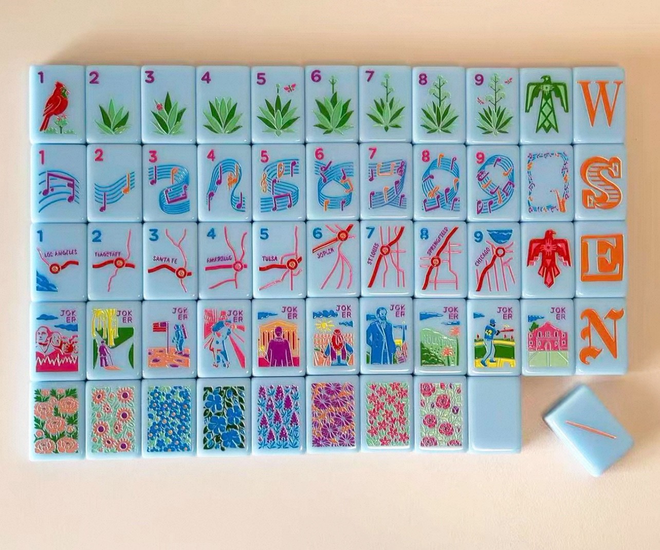 American Mahjong Game Set, 160 tiles Blue 🎵Mah Jong Tiles+ Free storage bag