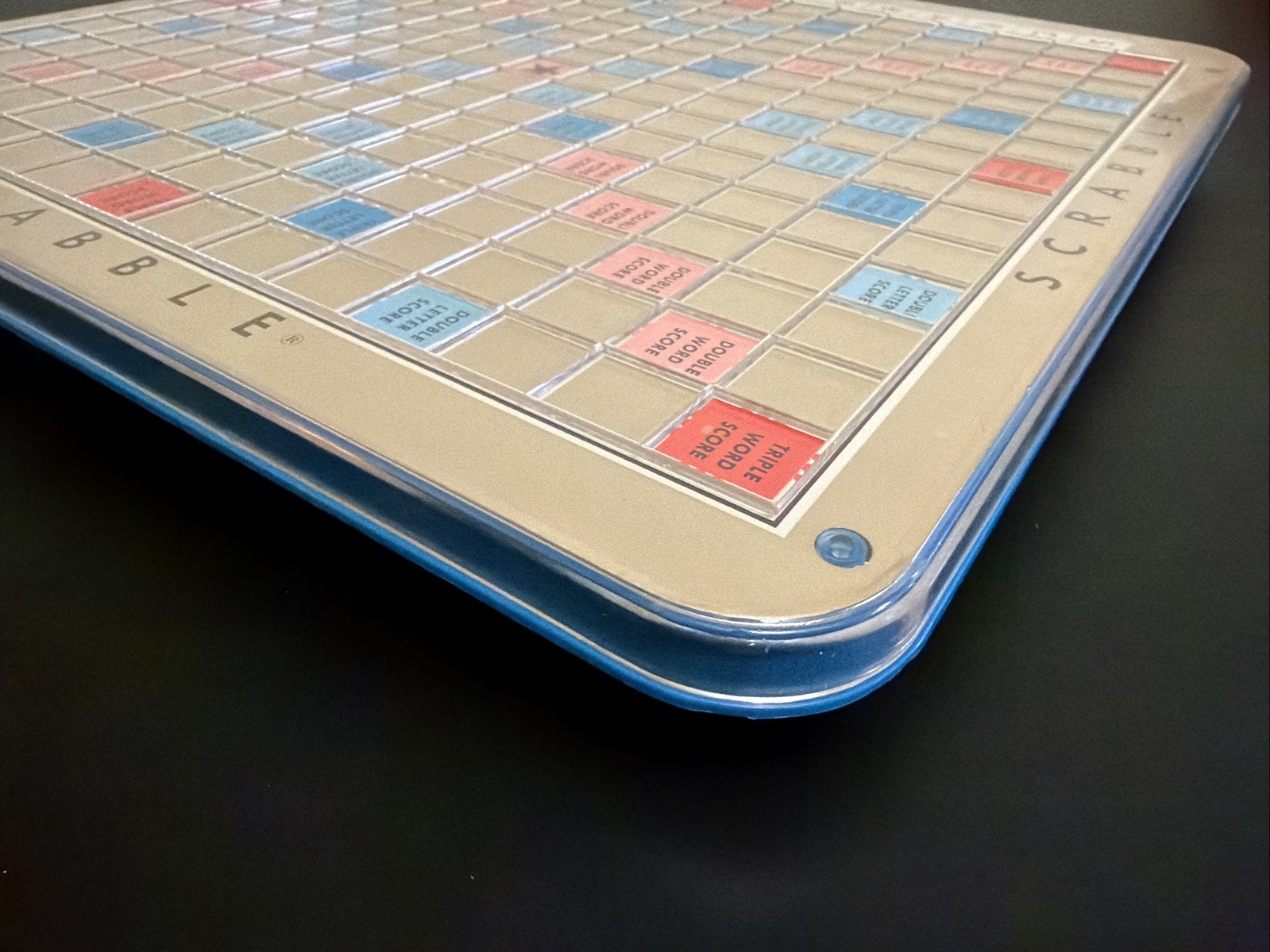 Vintage 1948 Scrabble Rotating Game Board Blue Turntable Lazy Susan No Tiles