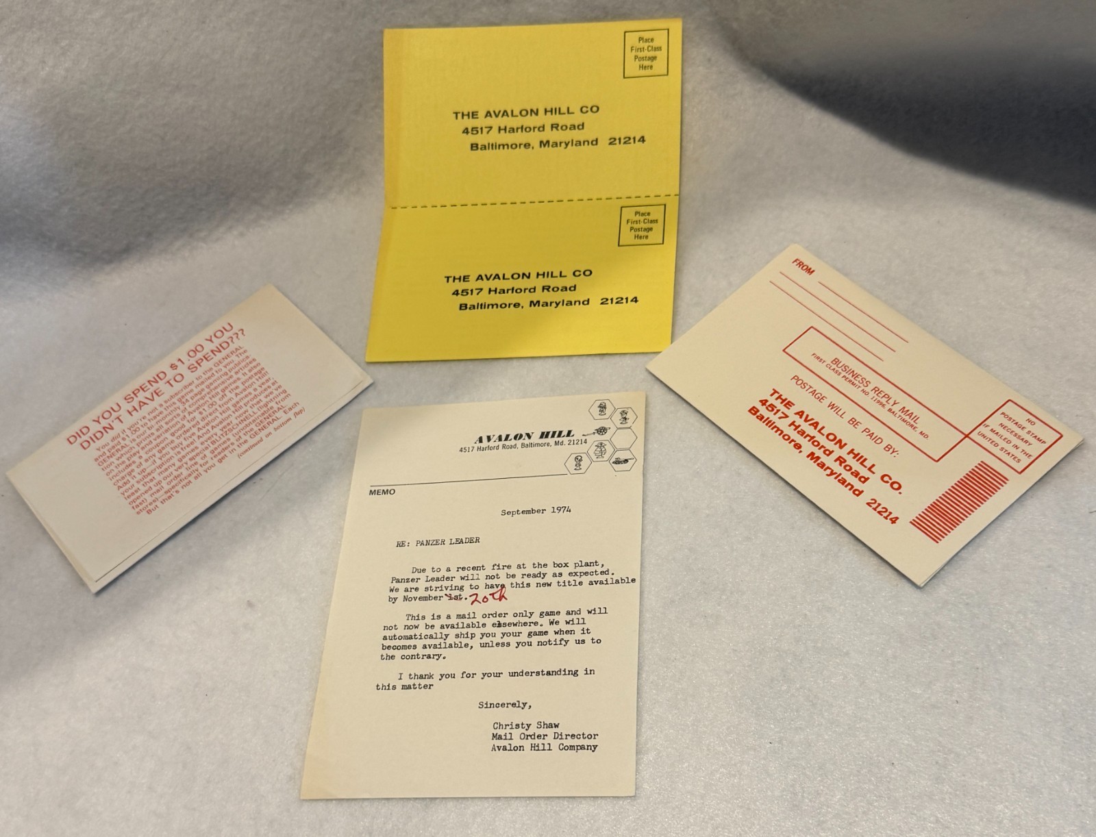 Chancellorsville Board Game LETTER American Civil War Some Unpunched 1974 2nd Ed